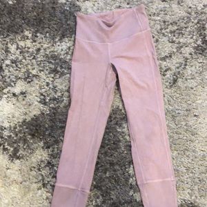 Pink Lululemon capris leggings